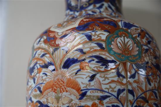 A large pair of Japanese Imari baluster vases, H.56cm